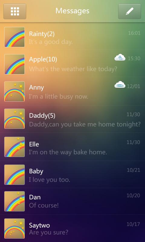 GOSMS Rainbow Theme截图2