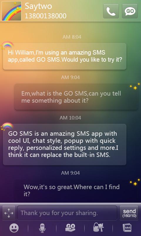 GOSMS Rainbow Theme截图3