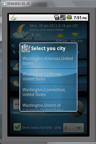 Weather in Status Bar截图2