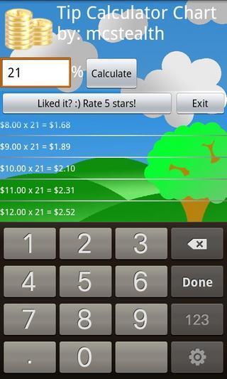 Tip Calculator Chart截图2