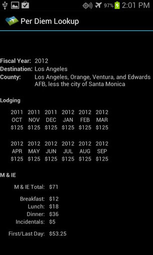 Per Diem Lookup截图2