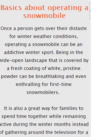 Snowmobiling tips截图1