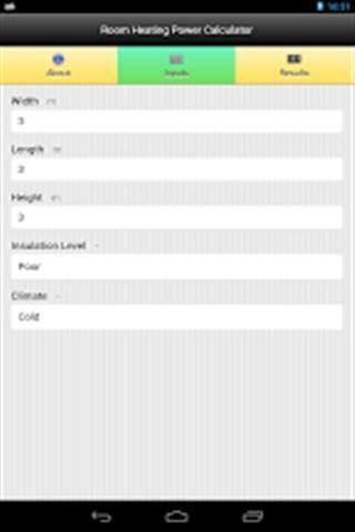 房间加热功率计算器截图3