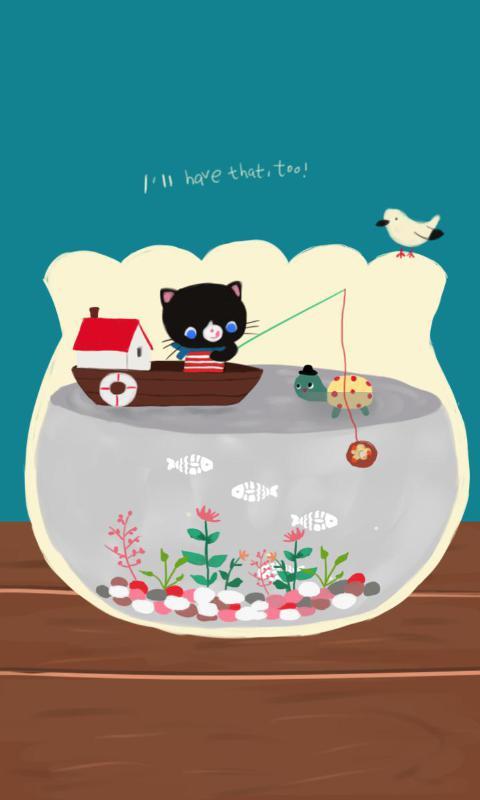 小猫钓鱼-绿豆动态壁纸截图3