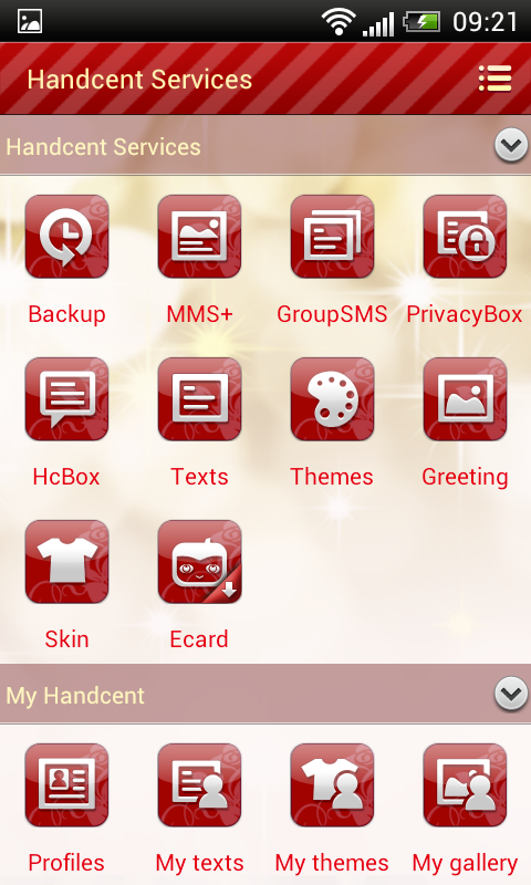 Handcent SMS Skin(Winter red)截图4