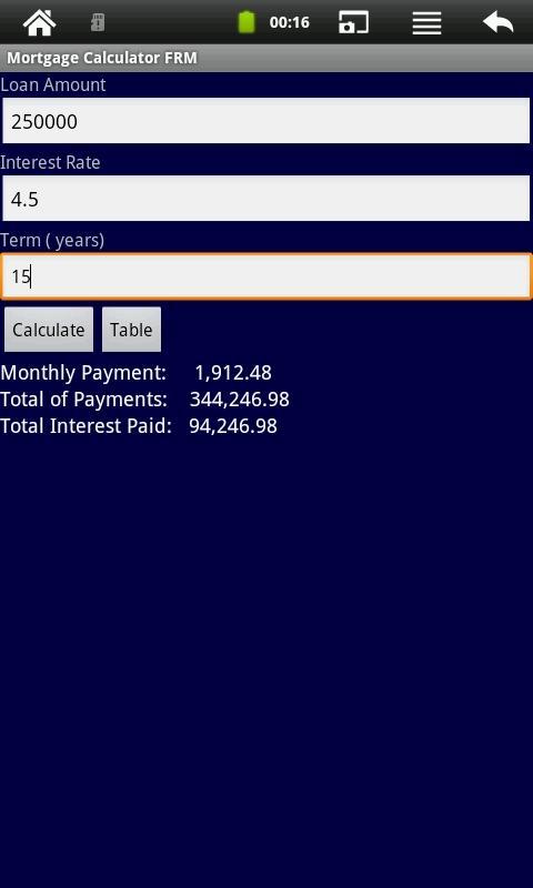 Mortgage Calculator FRM截图2