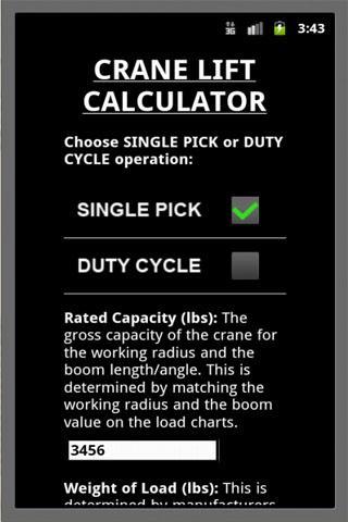 Crane Lift Calculator截图1