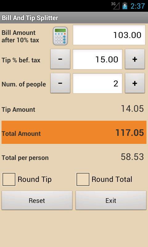 Bill And Tip Splitter截图8