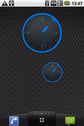 Round Blue Clock Widget截图1