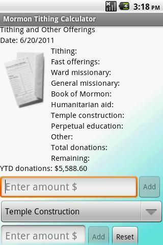 Mormon Tithing Calculator Free截图3