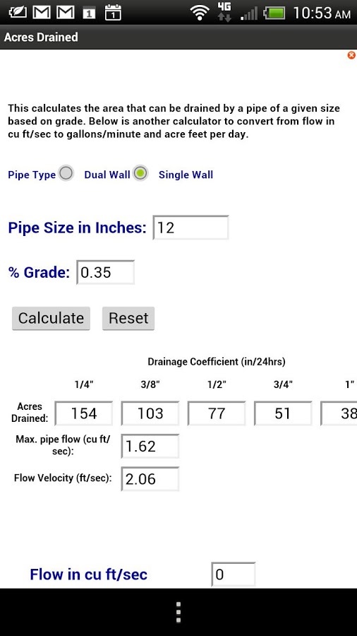 Tile Drainage Calculator截图3