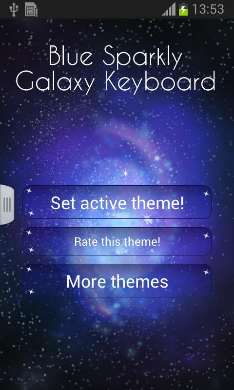 Blue Sparkly Galaxy Keyboard截图1