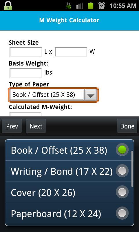 Spicers M-Weight Calculator截图3