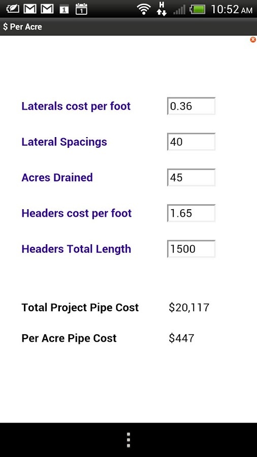 Tile Drainage Calculator截图2