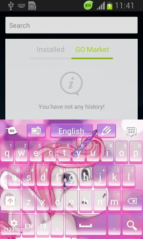 Cute Pink Unicorn Keyboard截图2