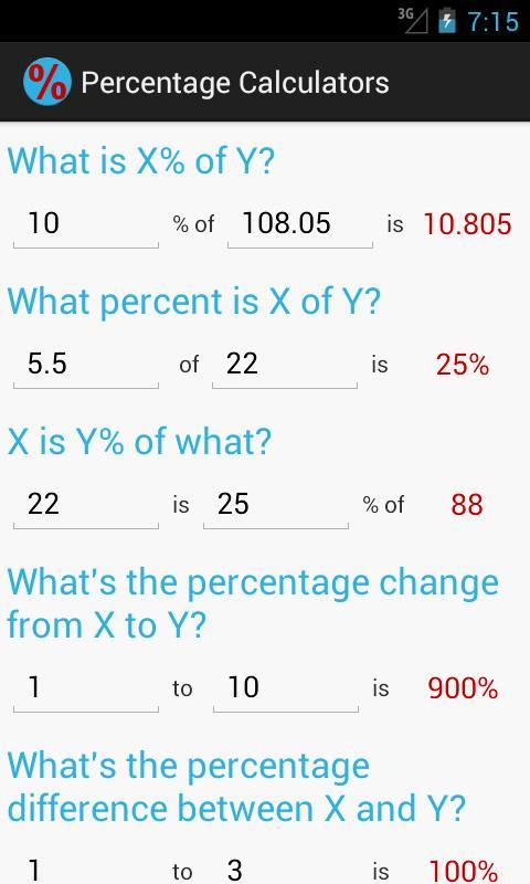 Percentage Calculators (Free)截图1