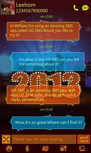 GO SMS Pro City night Theme截图5