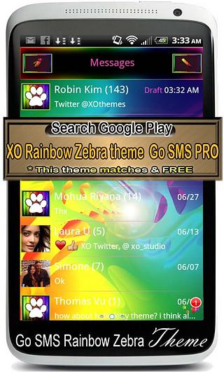 GO Contact Rainbow Zebra Theme截图4