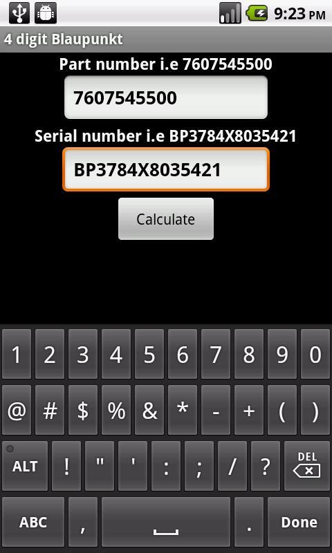 Blaupunkt Code Calculator截图2