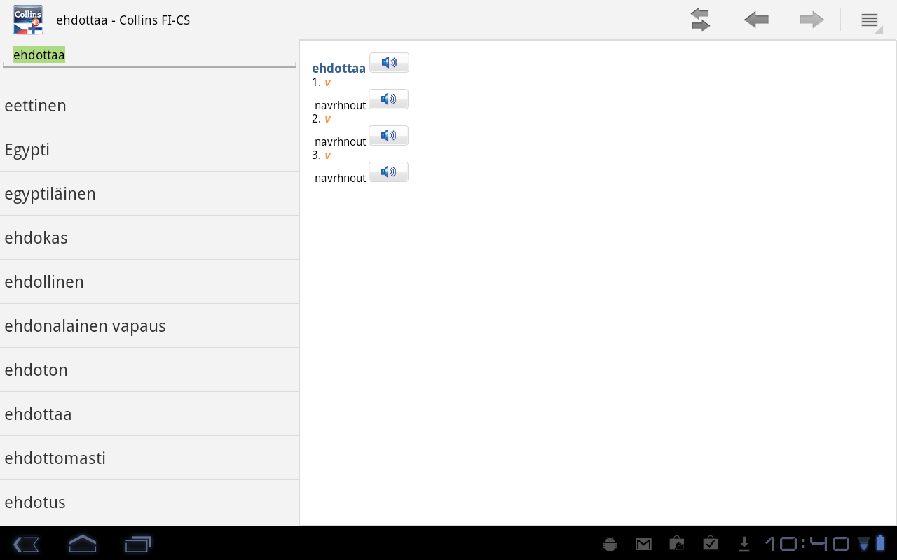 Czech&lt;&gt;Finnish Dictionary TR截图3