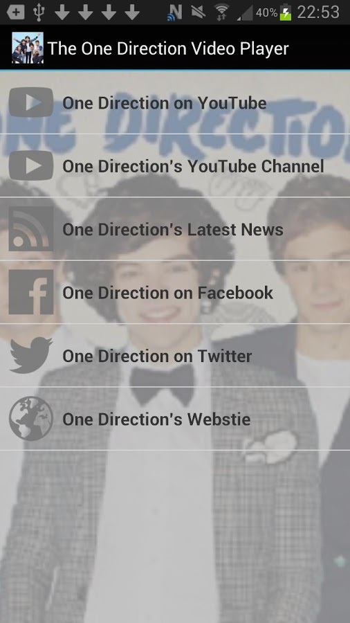 The One Direction Video Player截图1