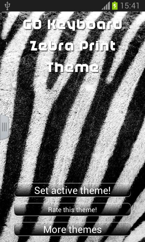 GO Keyboard Zebra Print Theme截图3