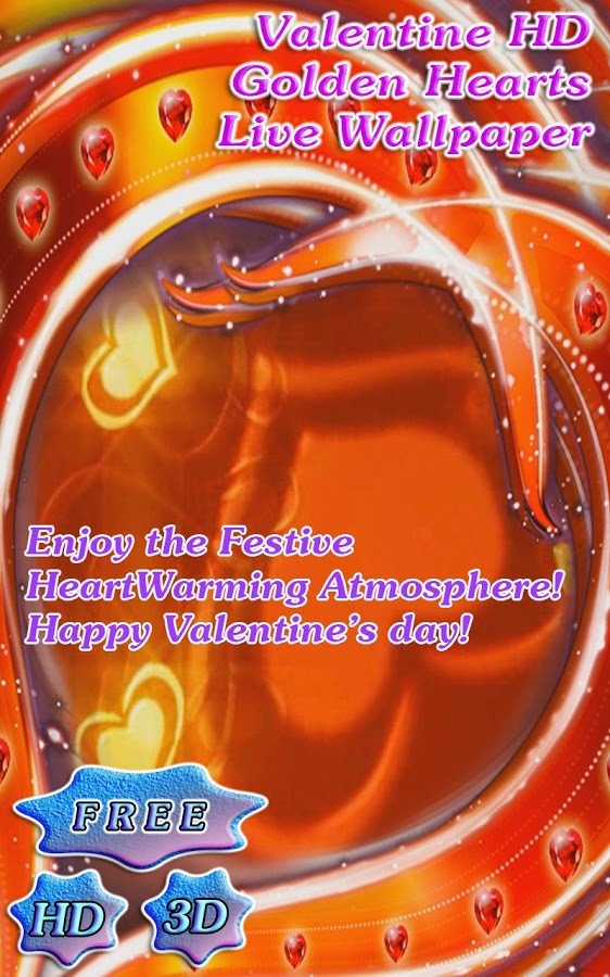 3D Valentine Golden Heart Free截图11