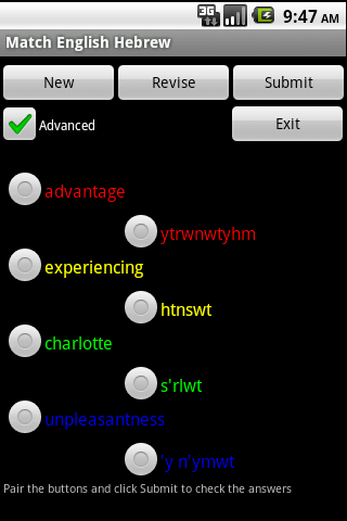 Match English Hebrew截图2