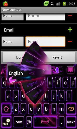 GO Keyboard Purple Flame theme截图1