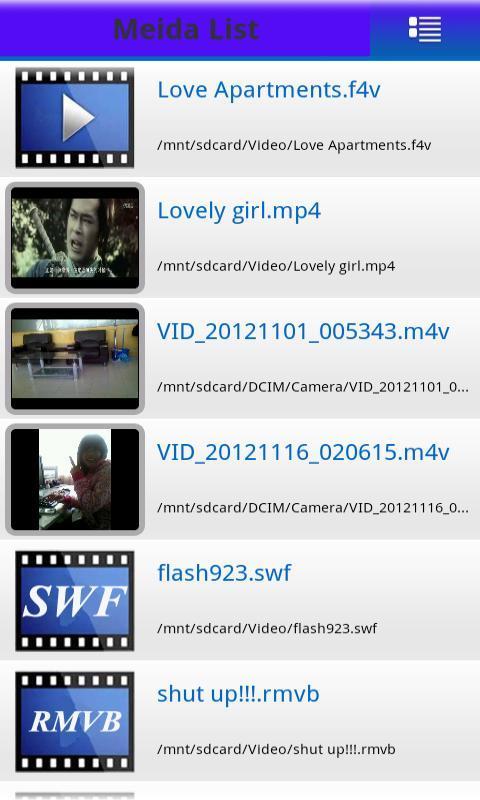 MP4 FLV WMV Media Player截图1