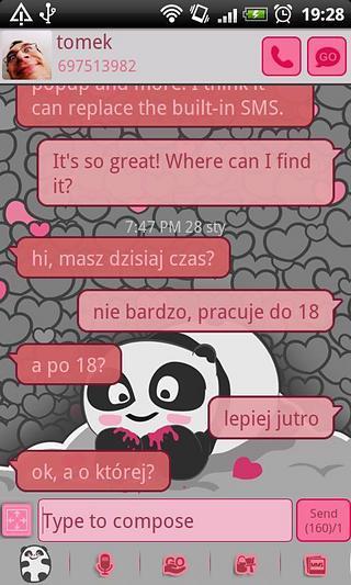 GO SMS Panda Bear Theme截图5