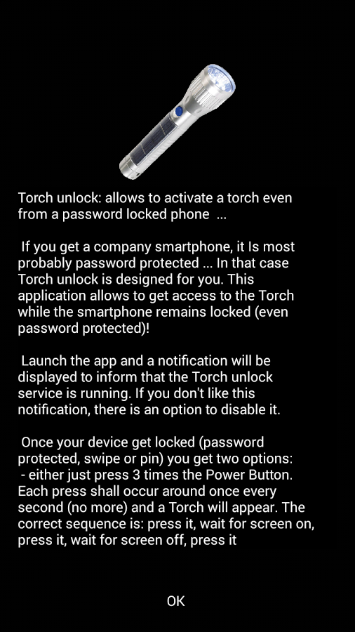 Torch Unlock power button截图1