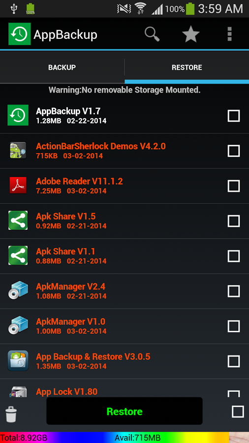 AppBackup-App Backup Restore截图2