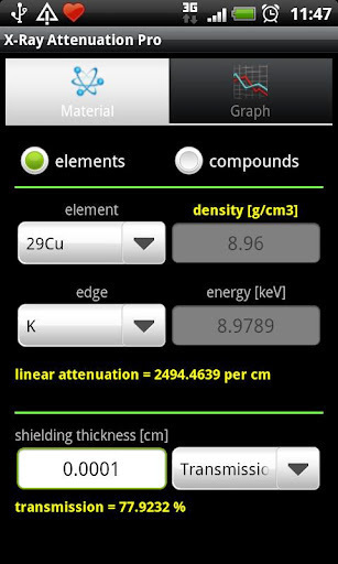 X-Ray Attenuation Calc. Free截图3