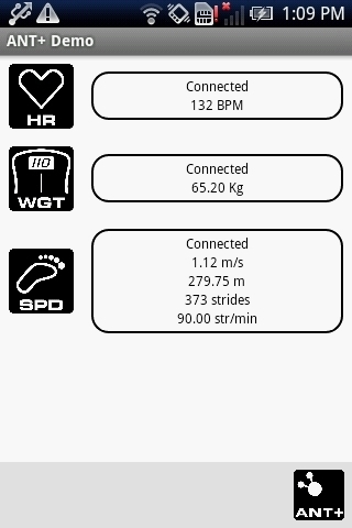 ANT+ Demo截图2
