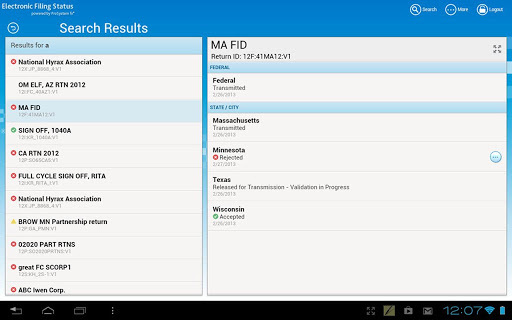 e-file Status截图4