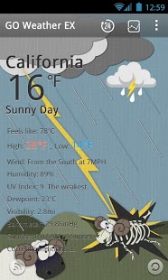 卡通动态主题 GO天气EX截图9