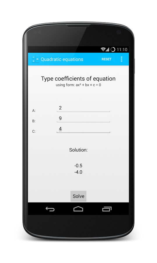 Quadratic Equations Calculator截图4