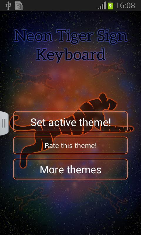 Neon Tiger Sign Keyboard截图1