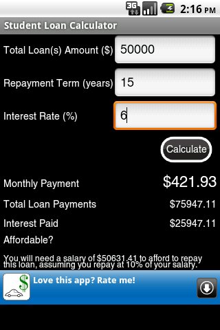 Student Loan Calculator截图1