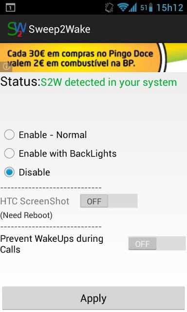 Sweep2Wake Enabler/Disabler截图1