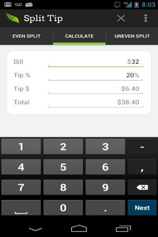 Split Tip - Tip Calculator截图2