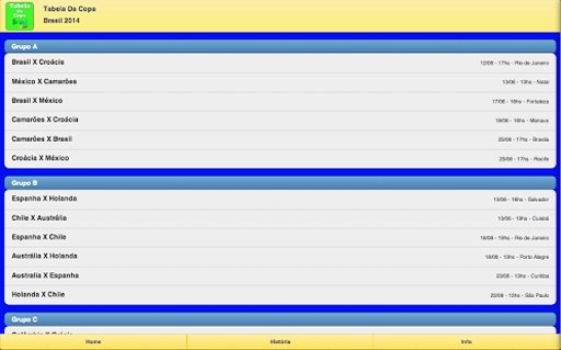 Tabela da Copa 2014截图7