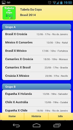 Tabela da Copa 2014截图4