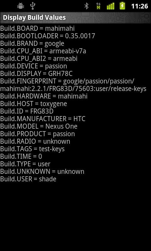 Display Build Values截图1