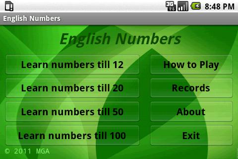 Learn English Numbers Free截图1