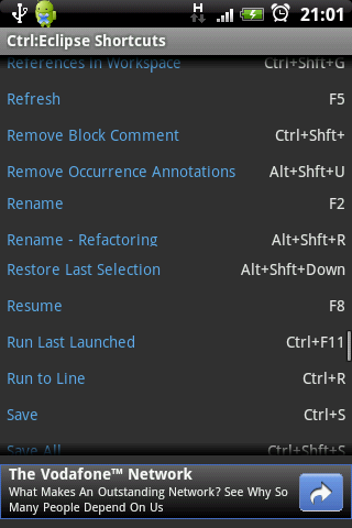 Ctrl: Eclipse Shortcuts截图2