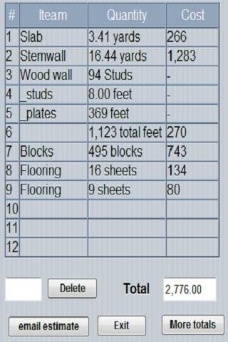 Construction Estimator phone截图5