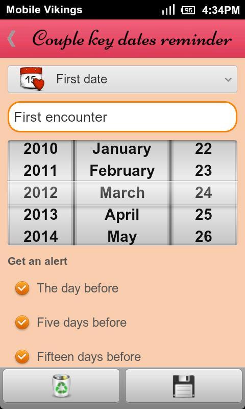 Couple key dates reminder截图2