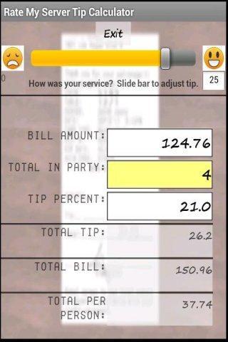 Rate My Server Tip Calculator截图2